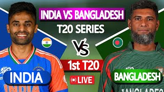 Ban vs Ind  Bangladesh vs India LIVE 1st T20 score  Live Cricket Match Today [upl. by Ellynad958]