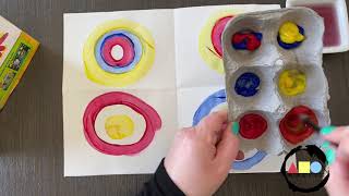 Kandinsky Art Lesson The Noisy Paint Box Circle Painting [upl. by Noiemad]