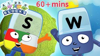 Learning Videos for 5 Year Olds  60 minutes Learn to Read  officialalphablocks [upl. by Rednas]