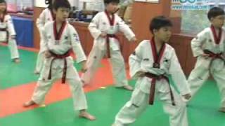 청우태권도장의  CHAGN UNG TKD Kids class Kibon Dongjak Pumse amp Bal Chagui [upl. by Akerue912]