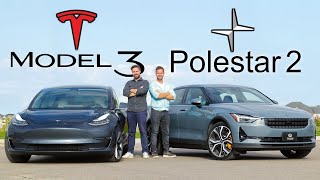 2021 Polestar 2 vs Tesla Model 3  A Silent Nemesis Approaches [upl. by Hepsibah]