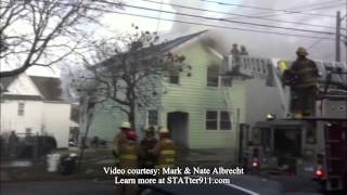 STATter911com Explosion in attic at WilkesBarre PA house fire [upl. by Ennair299]