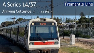 Transperth Adtranz Transperth A Series 1437  Arriving Cottesloe » Perth Fremantle Line [upl. by Cordier]