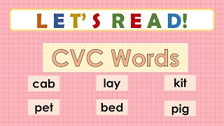 READING ACTIVITY FOR GRADE 1  LEARN TO READ CVC WORDS  PRACTICE READING [upl. by Ettenav]