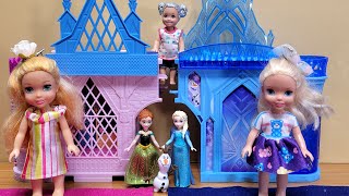 Mini dolls  Elsa amp Anna toddlers  Frozen doll houses  Barbie dolls [upl. by Brunn]