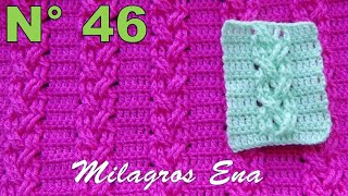 Punto N° 46 tejido a crochet TRENZAS DELGADAS EN RELIEVES para prendas de invierno paso a paso [upl. by Attah]