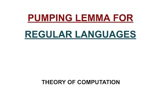 33 Pumping Lemma for Regular Languages [upl. by Ecad]