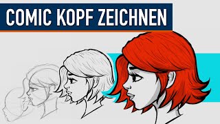 Comic Kopf Zeichnen  Komplette Zeichenübung [upl. by Anivlis]