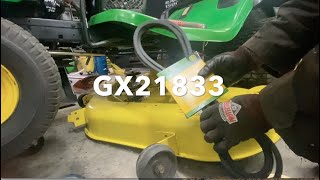 How to Change Your Mower 48in Deck Belt on a John Deere Lawn Mower Tractor LA145 D140 Etc [upl. by Ennayelhsa762]