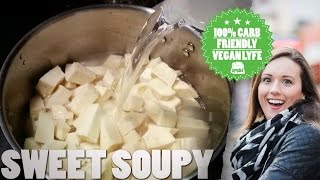 Sweet Potato Soup  SUPER EASY High Carb Low Fat Vegan [upl. by Haywood]