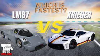 GTA 5 Online  Benefactor LM87 Vs Krieger Drag Race amp Track Race [upl. by Netaf768]