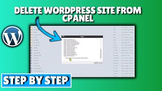 How to delete wordpress site from cpanel 2024 [upl. by Crescin]