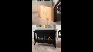 Unboxing a Fireplace with TWO Burners Bioethanol fireplace Atlanta Double [upl. by Cicely]