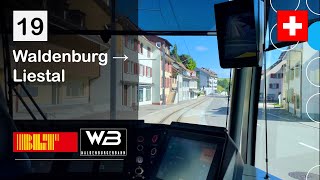 4K 🇨🇭 Cab Ride BLT Baselland TramWaldenburgerbahn  19 Waldenburg → Liestal  Stadler Tramlink [upl. by Eniar994]