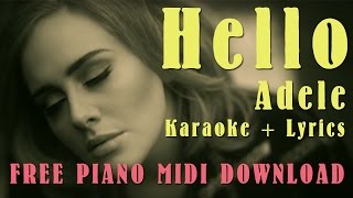 Hello  Adele Karaoke  Lyrics Free MP3MIDI Download [upl. by Orhtej975]