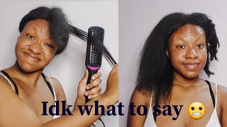 I Tried To Straighten My 4C hair  Revlon Straightening Hair Brush Review [upl. by Nryhtak]