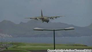 Landing • Go around • Lockheed C130H • Madeira [upl. by Otiragram]