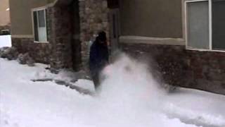 AirJet Shovel attached to Leaf Blower Snow Removal [upl. by Seabrooke]