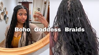 How to do Knotless Boho Goddess Braids  20” Body Wave Human Hair [upl. by Nnyllaf]