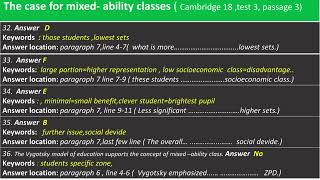 The case for mixed ability classes Reading Answer I location I explanation  IELTS Cambridge 18 [upl. by Leidgam78]