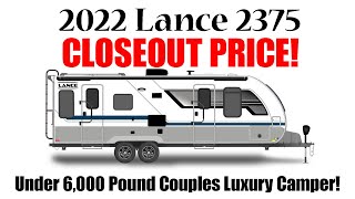 LANCE 2375 LUXURY TRAVEL TRAILER Under 6000 Pound Couples Camper WesternCampers LanceCampers [upl. by Marcoux180]