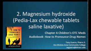 2 How to pronounce magnesium hydroxide PediaLax saline laxative Backbuilding for pronunciation [upl. by Ennovy25]