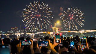 Seoul Biggest Fireworks Festival with 1 Million People  Ambience Sounds Korea 4K HDR [upl. by Tesler]