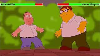 Homer Simpson Vs Peter Griffin Fight Healthbars Part Three The Meltdown [upl. by Kippy]