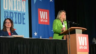 AFLCIO president Liz Shuler speaks at Wisconsin convention [upl. by Ling]