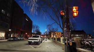 Walking Downtown Queen Street Fredericton New Brunswick February 25 2024 7PM [upl. by Anelas]