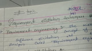 software requirement Elicitation  requirement Elicitation technique  handwritten notes  notes [upl. by Annonyw]