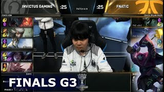 FNC vs IG Game 3  Grand Final S8 LoL Worlds 2018  Fnatic vs Invictus Gaming G3 [upl. by Aliuqat]