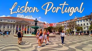 Lisbon PORTUGAL  Downtown Squares Rossio Figueira Restauradores and Martim Moniz [upl. by Llenaj966]