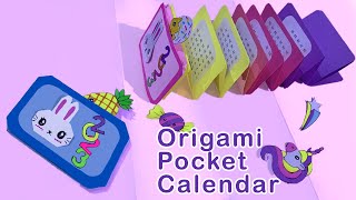 Origami Pocket Calendar How to Make Origami calendar with stickers pocket by bushrazorigami [upl. by Prouty175]