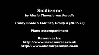 Sicilienne by Maria Theresia von Paradis Piano accompaniment Trinity Grade 5 Clarinet [upl. by Levona]