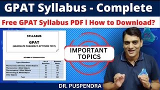 GPAT Syllabus  How to Download GPAT Syllabus  Important Topics for GPAT Books By Dr Puspendra [upl. by Anitsirhcairam]