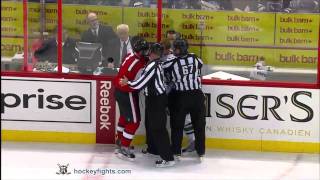 Dale Weise vs Nick Foligno Dec 10 2011 [upl. by Whitebook553]