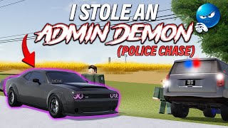 I STOLE AN ADMIN DODGE DEMON IN GREENVILLE OOPS  ROBLOX  Greenville [upl. by Ardnikal285]