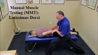 Manual Muscle Testing MMT Latissimus Dorsi Lats [upl. by Ariaes325]