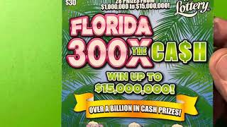 300X THE CASH SCRATCH OFF FROM THE FLORIDA LOTTERY [upl. by Kosaka639]