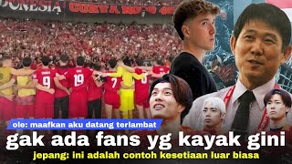 Ole Gregetan di Tribun quotHarusnya Sejak Lama Pasti Bisa Bantuquot Jepang Salut Fans Indo Sesetia Itu [upl. by Shamus]