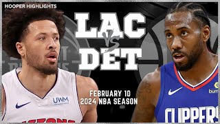 LA Clippers vs Detroit Pistons Full Game Highlights  Feb 10  2024 NBA Season [upl. by Isolde]