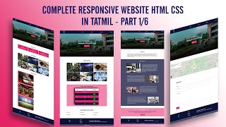 create complete responsive website using html css  html css website design tutorial tamil  part 1 [upl. by Meeks]