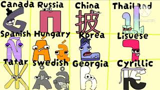 World Alphabet Lore Song Canada swedish georgia Cyrillic Spanish Russia [upl. by Swainson475]