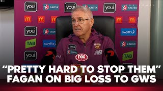 Fagan unpacks Lions demolition against the Giants 😰  Brisbane Lions press conference  Fox Footy [upl. by Wernsman898]