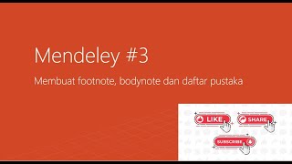 MENDELEY 3 Cara membuat footnote dengan style chicago fullnote with ibid bodynote ampdaftar pustaka [upl. by Ydoc]