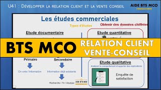 AIDE BTS MCO  Questce quune étude commerciale   Relation client et vente conseil [upl. by Cirdor]