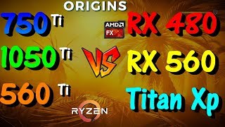 Assassins Creed Origins Rx 480 vs Gtx 1050 Ti vs Rx 560 vs 750 Ti vs 560 Ti vs Bottleneck [upl. by Hareehat753]