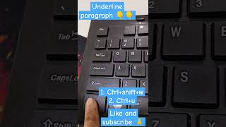 shortcuts underline paragraphlaptop ytshorts shortcutkeys computer raveenaKhan001 [upl. by Afira]