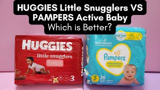 Huggies Little Snugglers vs Pampers Swaddlers Active Baby Size 3 Comparison Video [upl. by Rutger]